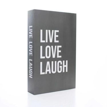 Imagem de Caixa Decorativa Livro Cinza "Live Love Laugh" 27X17 Cm - Indo Decorar
