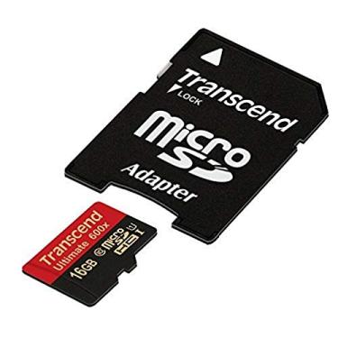 Imagem de Transcend Cartão de memória MicroSDHC Class 10 UHS-I de 16 GB com adaptador de 90 Mb/s (TS16GUSDHC10U1)