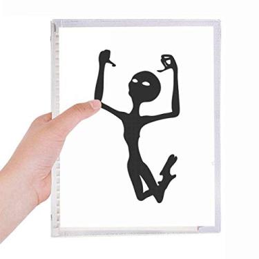 Imagem de Caderno Alien Pulando Universo e Alienígena Diário Folhas Soltas Recarregável Diário Papelaria