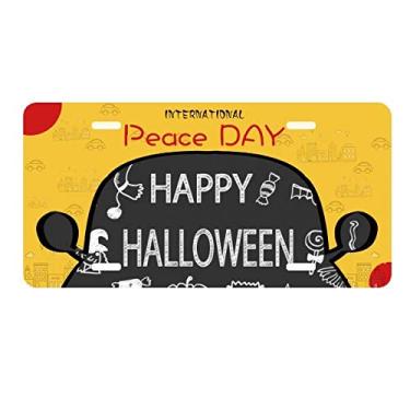 Imagem de DIYthinker Placa de carro Happy Ghost Fear Halloween Decoração de carro Dia da Paz