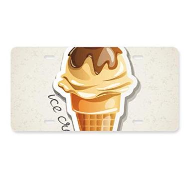 Imagem de DIYthinker Etiqueta de aço inoxidável para decoração de placa de licença de sorvete doce chocolate morango