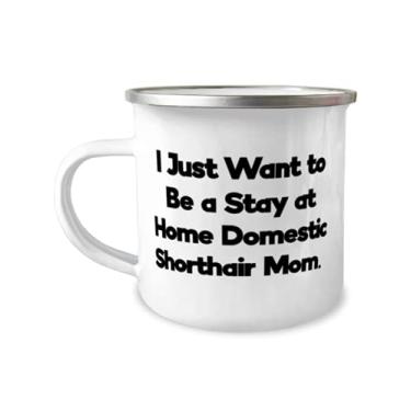 Imagem de Funny Domestic Shorthair Cat, I Just Want to Be a Stay at Home Domestic, Fancy Birthday 355 ml para amantes de gatos