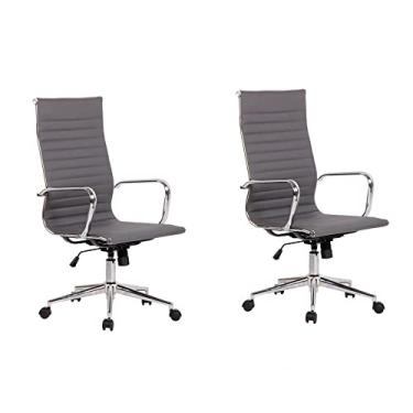 Imagem de Cadeira de Escritório Presidente Giratória Sevilha Alta Rivatti Cinza