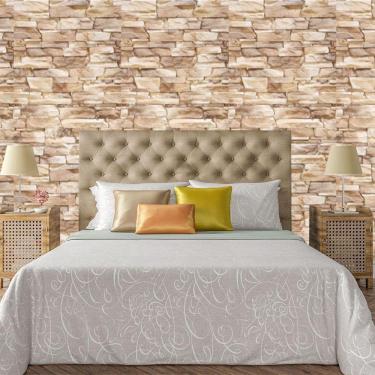 Imagem de Papel De Parede Adesivo Pedra Canjiquinha Rustica Lavável Cozinha 3 Metros