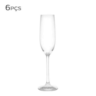 Imagem de Taça De Cristal Para Champagne Strauss 210ml 6Pçs