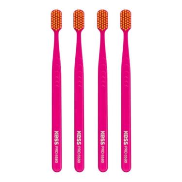 Imagem de Kit Escova Dental Extra Macia Kess Pro Pocket Belliz Rosa Kit escova dental extra macia kess pro pocket belliz rosa