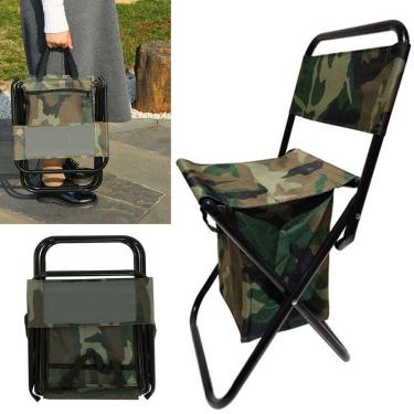 Imagem de Cadeira Bolsa 2 Em 1 Banquinho Dobravel Pescaria Camping Praia Acampamento Ar Livre Fila Descanso Portatil
