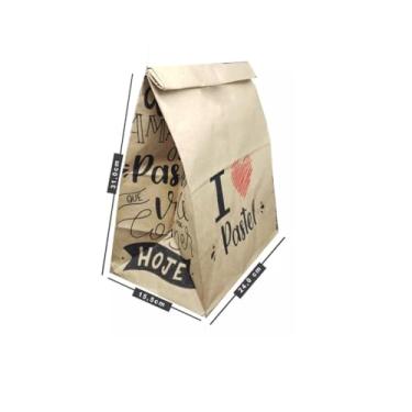 Imagem de Genérico 50 Embalagem Saco Papel Kraft Para Delivery Ifood Pastel Saco Delivery Pastelaria Grande - 24x15,5x31 cm, 50un