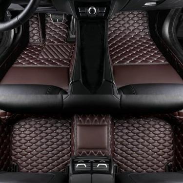 Imagem de Tapetes de carro personalizados cabem em 99% dos carros, SUVs e carros esportivos, carpete de couro antiderrapante com cobertura total para homens e mulheres, tapetes de carro de luxo-coffee