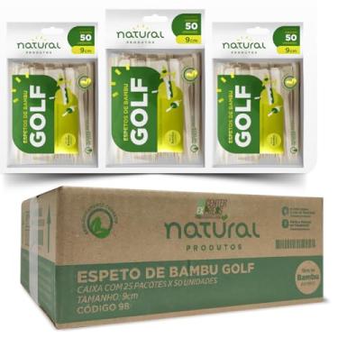 Imagem de Espeto Bambu Golf 9Cm Petiscos Lanches Caixa C/1250 Unidades