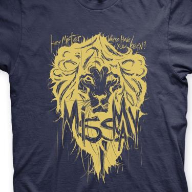Imagem de Camiseta Miss May I Marinho e Dourado em Silk 100% Algodão