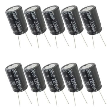 Imagem de Capacitor Eletrolítico 2200uF 35V - Kit 10 Peças