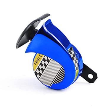 Imagem de Buzina de ar super alta à prova d'água 12V DC 130dB caracol ar motocicleta buzina sirene alta 510Hz para carro, caminhão, motocicleta, trem buzinas (cor: azul)