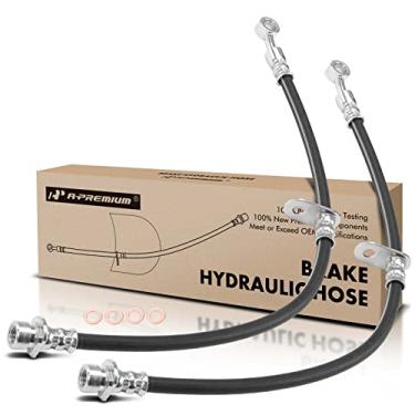 Imagem de A-Premium Mangueiras hidráulicas de freio dianteiro e passageiro compatíveis com modelos selecionados Honda - Odyssey 2005 2006 2007 2008 2009 2010 3,5L - Substituição # 01464SHJA00 (pacote com 2)