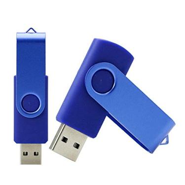 Imagem de Pen Drive USB de rotação 3.0 de 64 GB, disco flash USB 3.0, pen drive de memória (azul escuro)