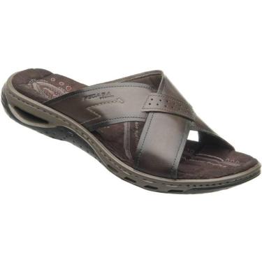 Imagem de Chinelo Masculino Pegada em Couro Sandália Conforto Estilo