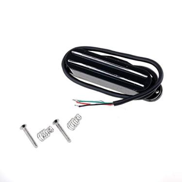 Imagem de Musiclily Dual Hot Rail Saída Alta Captador Guitarra Mini Humbucker em Tamanho Single Coil para Fender Squier Strato, Preto