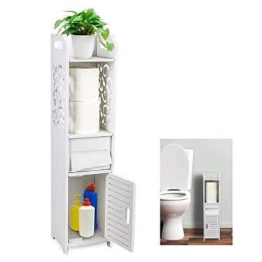 Imagem de WnewTools 68 * 16 * 16 cm 4 camadas banheiro banheiro armário armário rack suporte armário armário gaveta de lenços