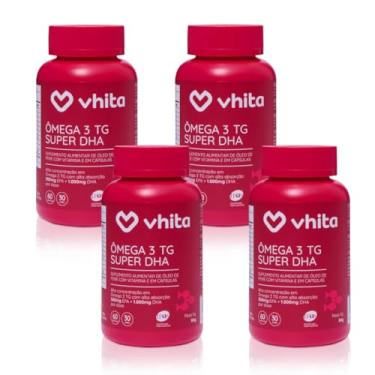 Imagem de Ômega 3 DHA 1000mg com Vitamina E rico em dha - TG e Selo IFOS Vhita 60 cáps (4 unidades)