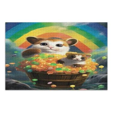 Imagem de St. Patrick's Day LGBT Rainbow Jigsaw Puzzle 1000 Pieces Cool Puzzles Fun and Colorful Wall Art, Finished Size 29.5 x 19.7 Inches