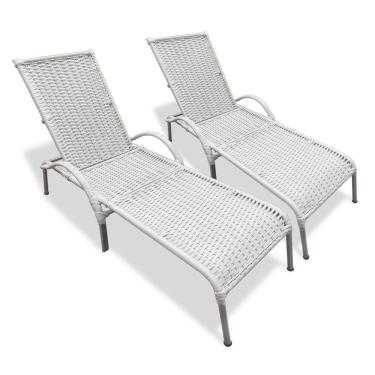 Imagem de Kit 2 Cadeiras Reclináveis Alumínio, Jardim, Piscina Julia