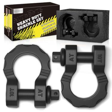 Imagem de AUTOBOTS Manilhas de anel Mega D com capacidade de 36 kg, manilha resistente de 9,5 cm com pino de 7/8 para alça de reboque, guincho, manilhas de reboque de recuperação de veículos off-road (pacote