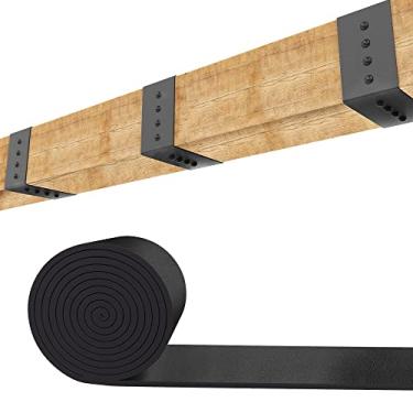 Imagem de Alça de viga de madeira sintética de 1,5 m, alça de ocultação de viga flexível, vigas de madeira, tiras de metal, produtos arquitetônicos para vigas de teto e acessórios de persianas de cabine