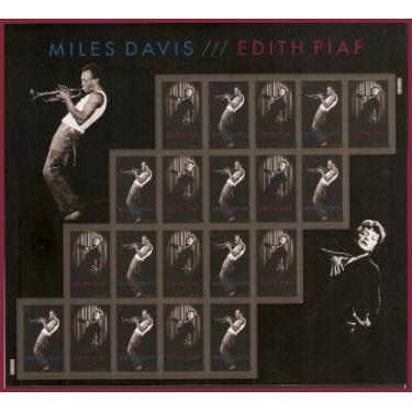 Imagem de Folha de selo autoadesivo Miles Davis/edith Piaf Forever de 20