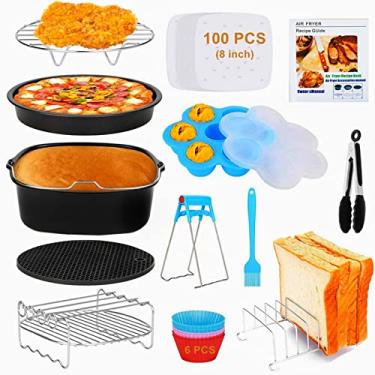 Imagem de Acessórios Square Air Fryer, acessórios para fritadeira XL de 20 cm compatíveis com fritadeira Philips Cosori Ninja Gowise Gourmia Chefman Comfee, serve para fritadeira a ar quadrada de 3,6 QT-6,8 QT