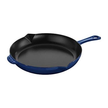 Imagem de Staub Frigideira de ferro fundido de 30 cm - azul escuro, feita na França