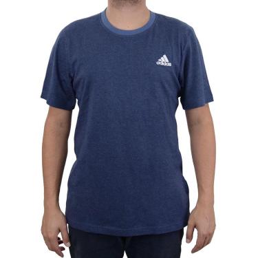 Imagem de Camiseta Masculina Adidas Regular Fit Mescla Azul  - IR5317-Masculino