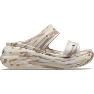 Imagem de Sandália crocs classic crush plataform marbled sandal bone/multi-Feminino