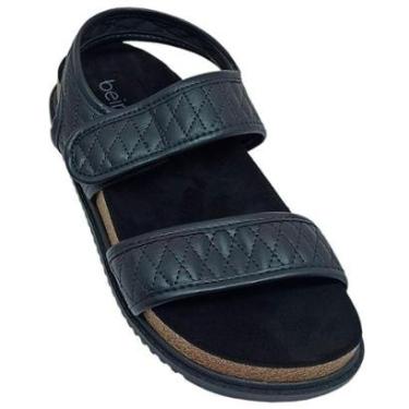 Imagem de Sandália Beira Rio Feminina Napa Strech Camurça Velcro-Feminino