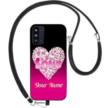 Imagem de Capa traseira de gel de silicone TPU com estampa de coração com estampa de flor e coração personalizado para telefone Nokia All Series com alça transversal