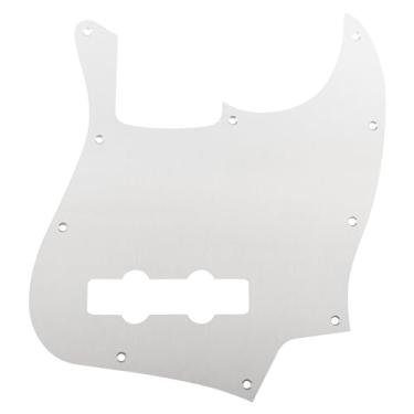 Imagem de Musiclily Ultra 10 Furos Alumínio Anodizado Escudo J-Bass Pickguard para Fender American Standard Jazz Bass, Cor Original