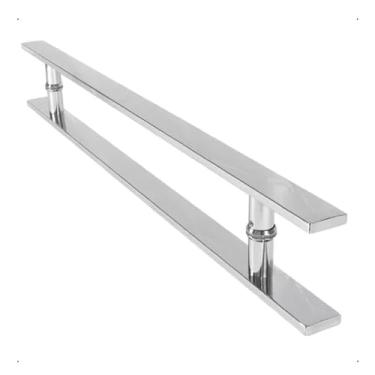 Imagem de Puxador Porta Portão Blindex Aço Inox 40x10mm 120cm Chato