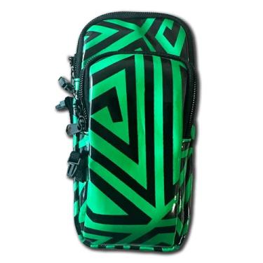 Imagem de Bolsa de telefone Vers MURSE com coldre para ventilador, faixa de braço/perna, zíper com fivela e bolso oculto com zíper para Raves/festas de circuito (verde Vers Murse Solo)