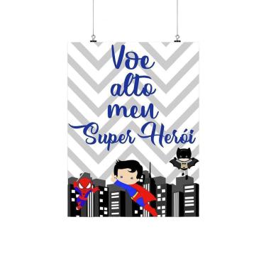 Imagem de Placa Decorativa Nerd Infantil - Voe Alto Meu Super Herói