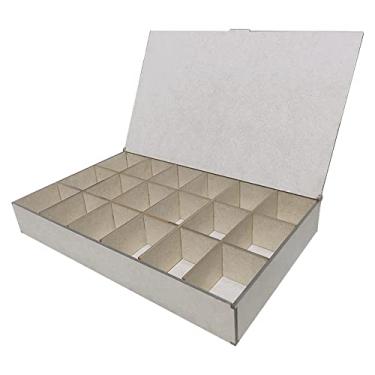 Imagem de Caixa organizadora com 21 divisórias MDF Especiarias de Gin Bijuterias Parafusos Artesanato - Decori Br