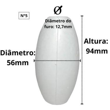Imagem de Kit 50 Boia de Pesca para Rede Corvina Cortiça Flutuador Isopor - BRAF