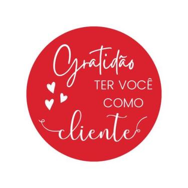 Imagem de 250 Etiqueta Adesivas - Gratidão Ter Você Como Cliente - Redonda 3 Cm 