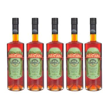 Imagem de Kit 5 Cachaças Gabriela Cravo E Canela Paratiana 700 ml Reserva Barril