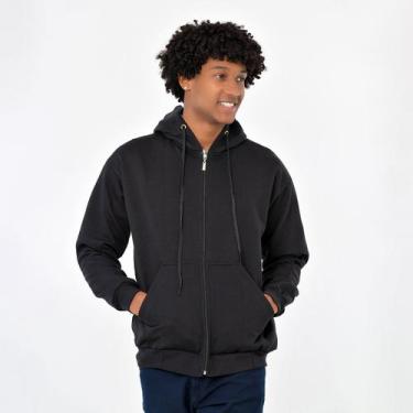 Imagem de Blusa Moletom Grosso C/ Touca e de Zipper C/ 40% De Desconto - Estilo 