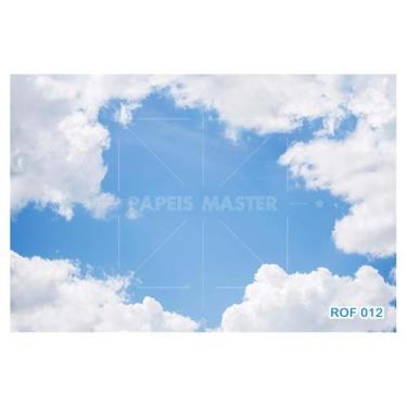 Imagem de Papel De Teto Céu Azul Nuvem Branca Dia Manhã 3,5M Rof12 - Você Decora
