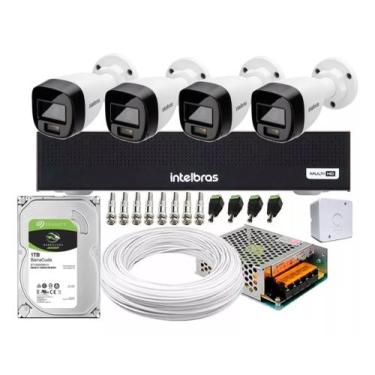 Imagem de Kit 4 Cameras de Segurança Intelbras 1120 B Full Color Dvr 4 Canais C/