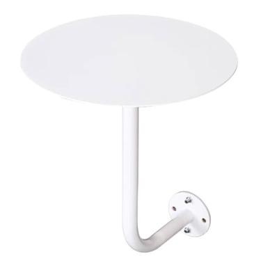 Imagem de Mesa de bar alta mesa de bistrô redonda mesa de bar pub mesa de bistrô com moldura de metal, mesa lateral pequena de parede para cozinha, sala de jantar, varanda, mesa de coquetel circular