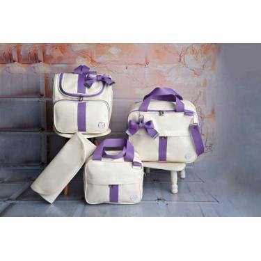 Imagem de Kit De Bolsa Mala Maternidade 4 Peças Com Mochila Multifuncional Slim 