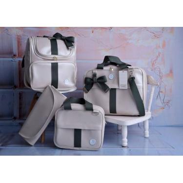 Imagem de Kit De Bolsa Mala Maternidade 4 Peças Com Mochila Multifuncional Slim 