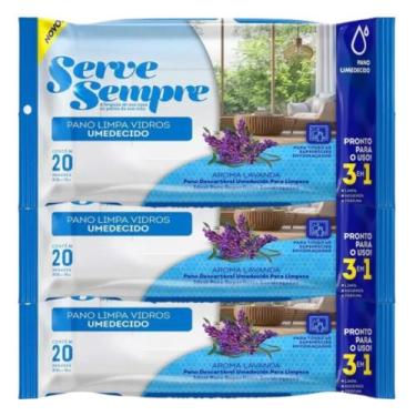 Imagem de Kit 3 Pano De Limpeza Umedecido Limpa Vidros - Aroma Lavanda AJJ-04 - 