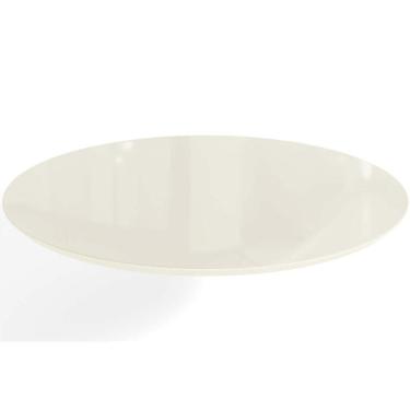 Imagem de Tampo Mesa Sala de Jantar Madeirado c/ Vidro TA43 Redondo 105cm Off White/Off White - Kappesberg